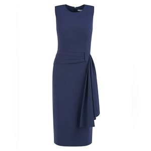 Kay Unger Raven Stretch Crepe Midi-Dress